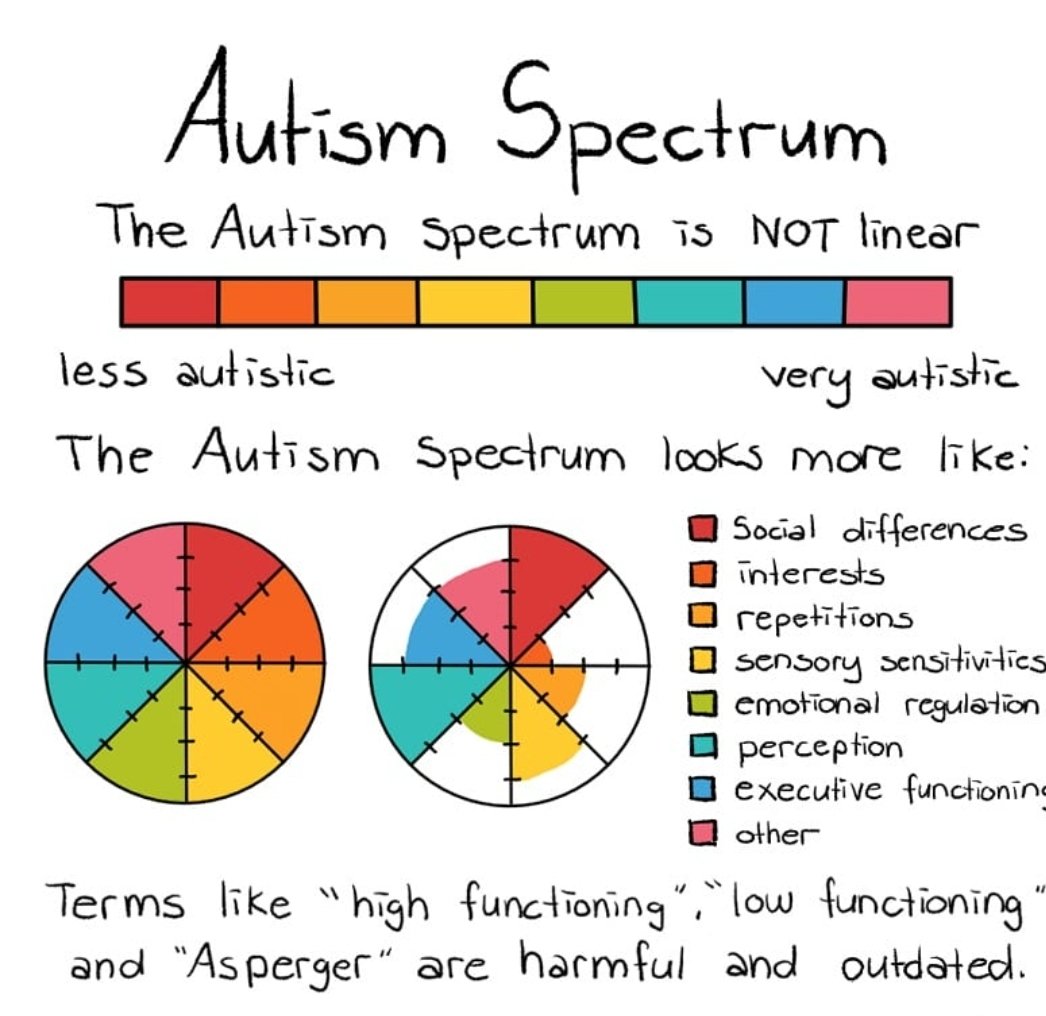 mmysticbloom's tweet image. There's a reason why #AutismSpectrumDisorder is a spectrum - there are varying levels of #Autism. Every #Autistic person have their unique characteristics/traits.
#Audhd #PDAAutism #AutismSpectrumDisorder #MentalHealth