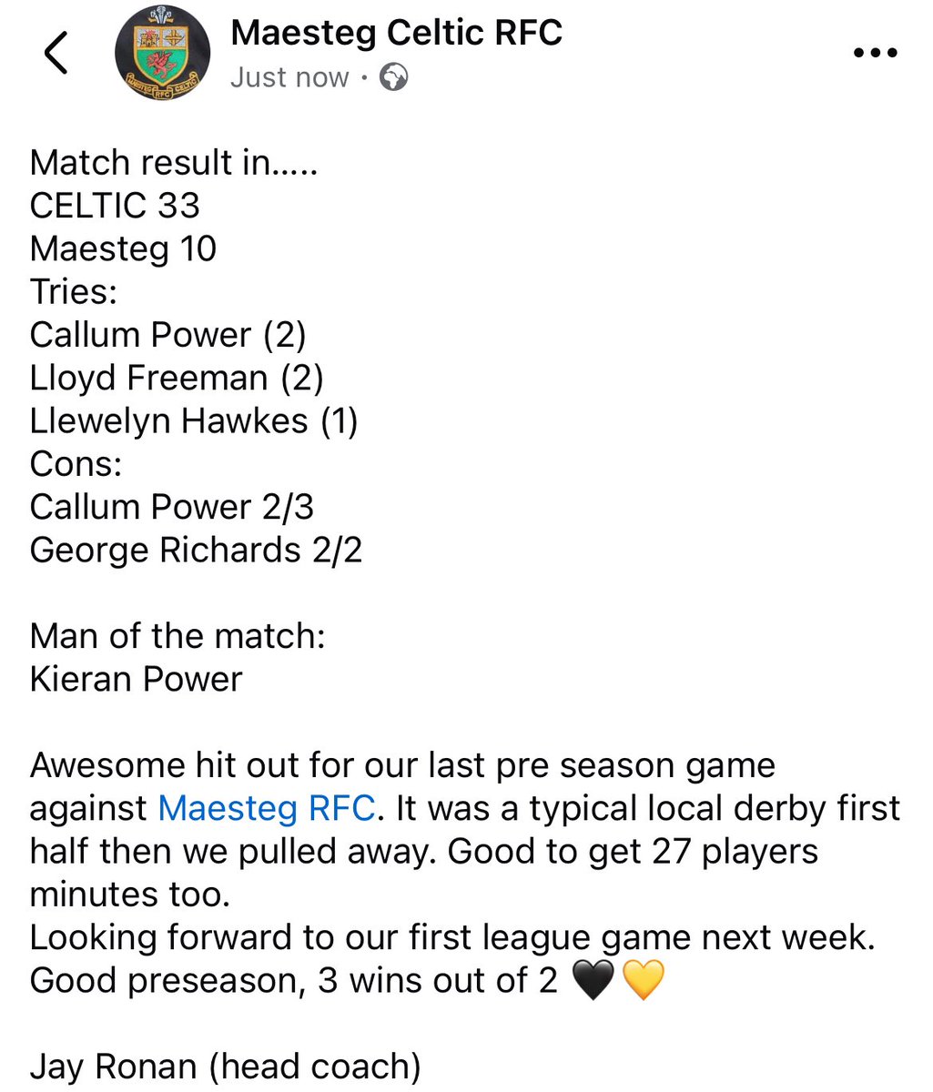 Maesteg Celtic RFC (@maestegceltic) on Twitter photo Typical local derby against a scrappy <a href="/MaestegRFC/">Maesteg RFC π</a> team, all the best for the rest of the season! π€π Typical local derby against a scrappy <a href="/MaestegRFC/">Maesteg RFC π</a> team, all the best for the rest of the season! π€π