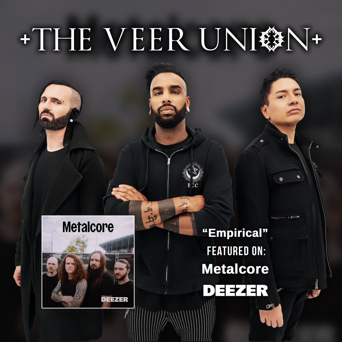 TheVeerUnion's tweet photo. Huge THANKS to @Deezer for adding us to their Editorial Playlists, #metalcore #metalradar & #heavyleague Add them to your library!!
.
.
.
#theveerunion #deezer #thankyou https://t.co/zPkwZC8YEf