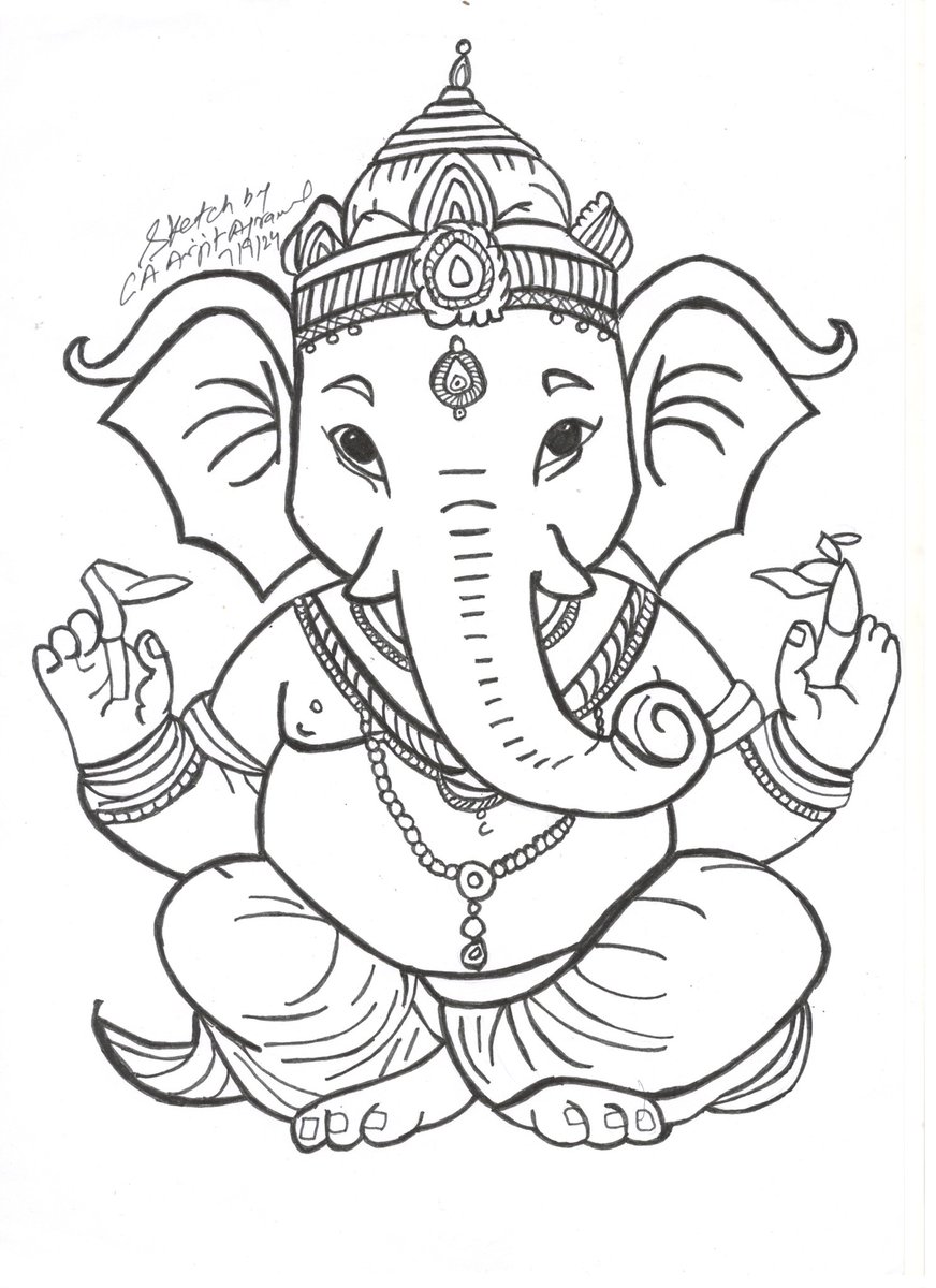 ArjitCa's tweet photo. Happy Ganesh Chaturthi 
Today's Sketch features Ganesh Ji 🙏

#rklaxman #uncommon #sketch #sketching #pencildrawing #charteredaccountants #happy #hobby #relax #challanges #positive #work #life #balance #worklifebalance #smile #happyface #ganesh #ganeshChaturthi #ganeshji https://t.co/EavNXINJGF