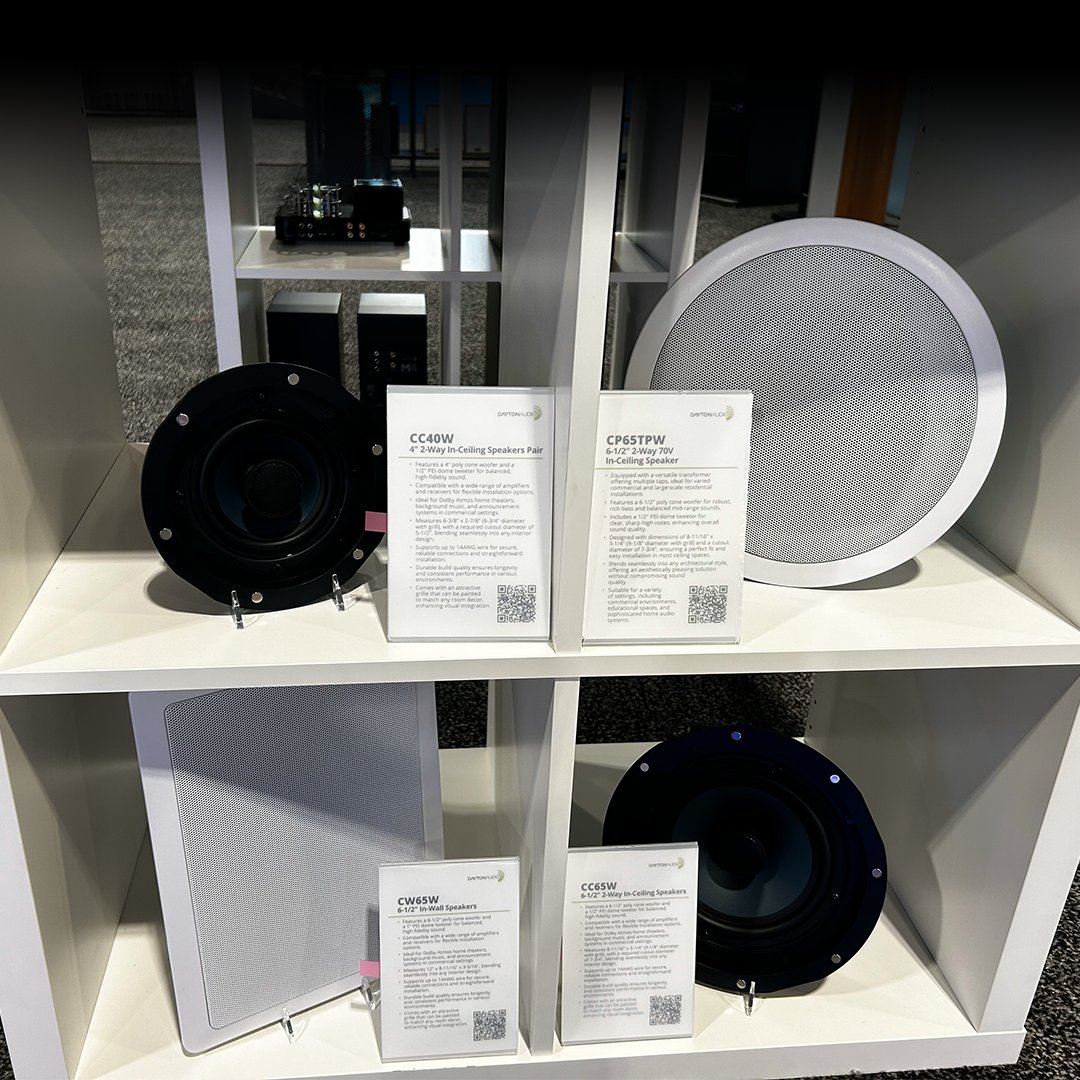 DaytonAudio_'s tweet image. CEDIA 2024! Checking out the T65 tower speakers in the new Classic Collection, as well as a few of our different in-ceiling speakers. Having a blast this year and wanted to thank everyone again for coming up, talking, and giving us a listen.

#cedia2024 #inceiling #daytonaudio