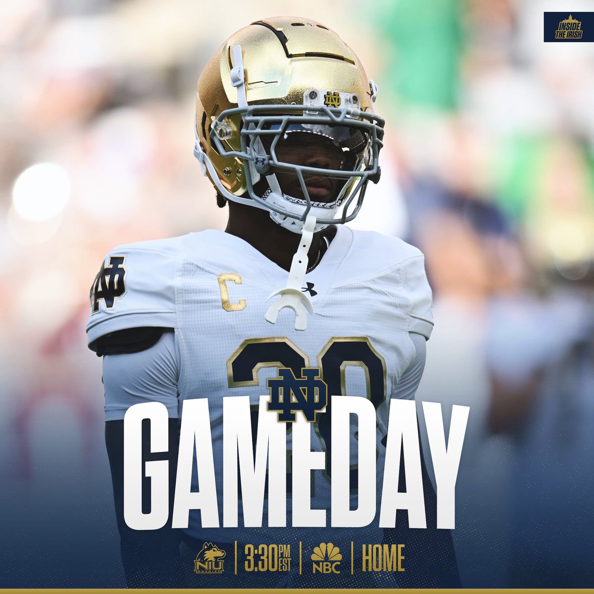 Notre Dame plays football today. ☘️

#BeatNIU