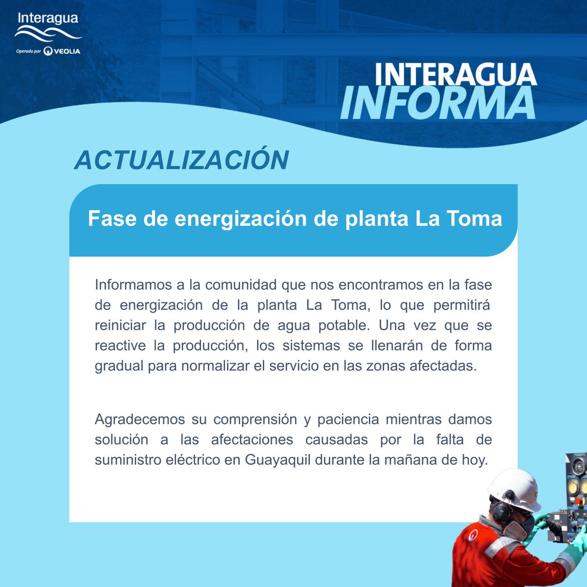 📷 ATENCIÓN: Falta de energía eléctrica en Guayaquil.