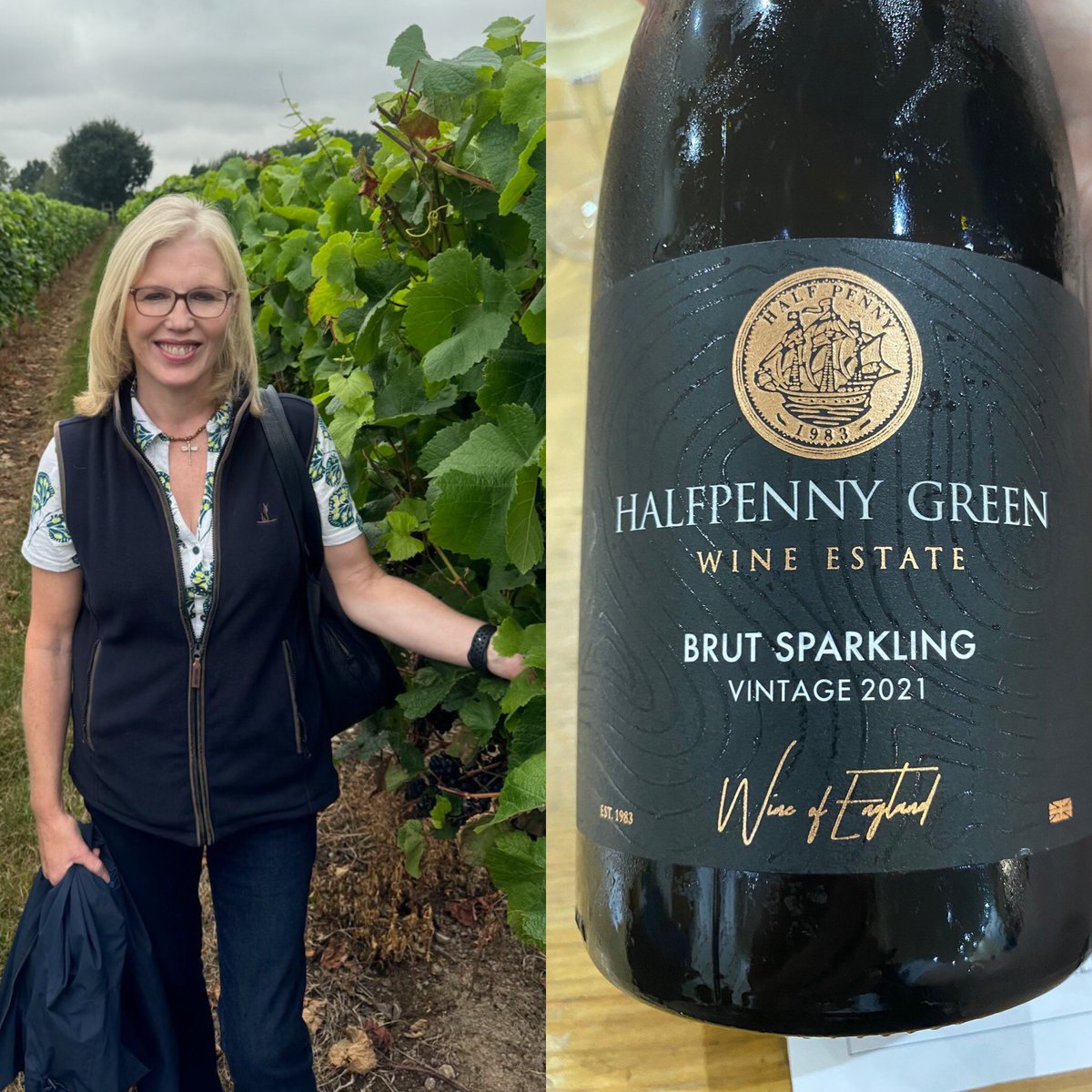 A pleasant afternoon <a href="/halfpennywines/">Halfpenny Green Wine Estate</a> 
Impressed with host, Helen’s knowledge, but disappointed not to see any winery action. 
Enjoyed the 2021 Brut Sparkling, made from Chardy, PN, Seyval  Blanc &amp; Reichtensteiner, where orchard fruits and brioche characters abound. 🍾
