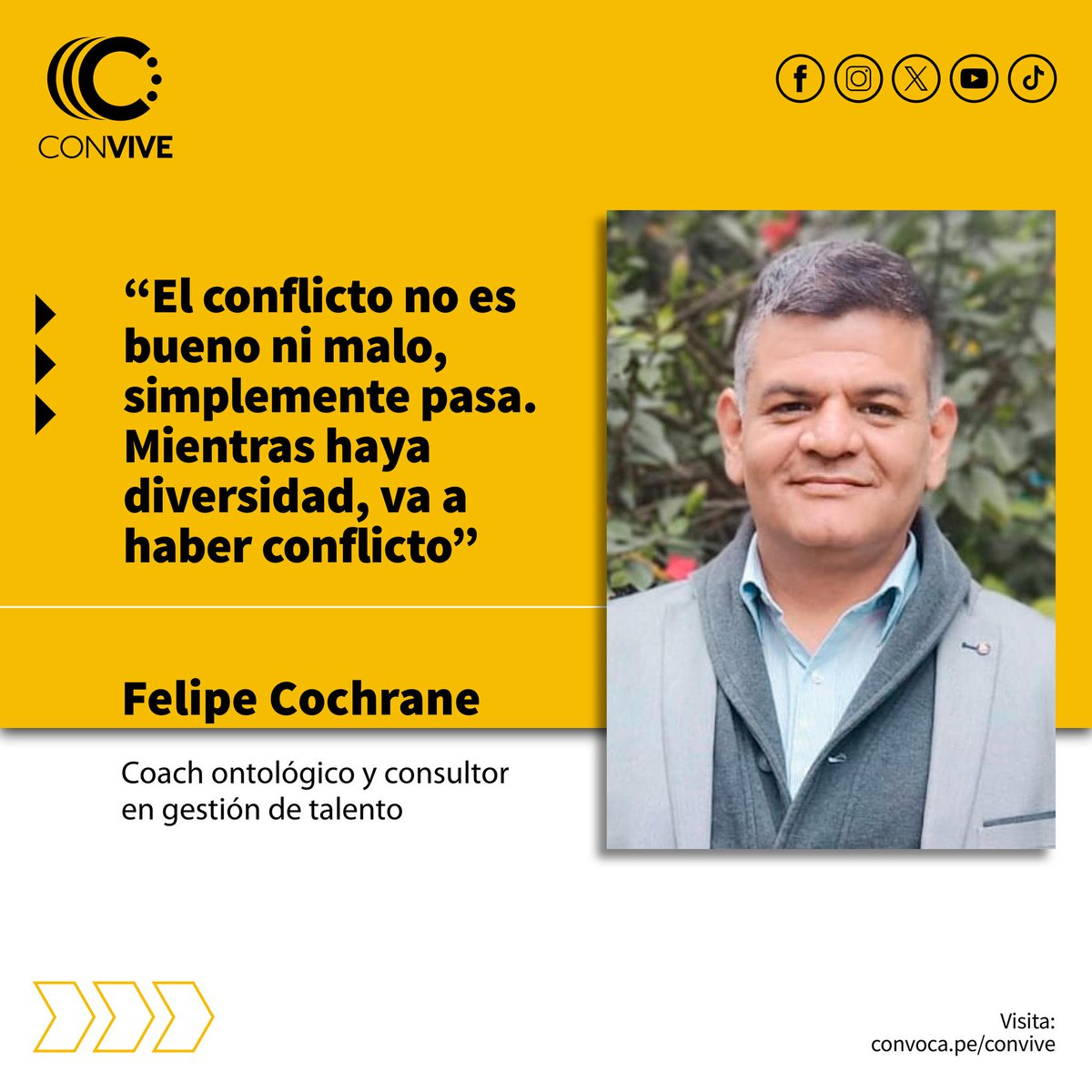 ConviveConvoca's tweet image. Felipe Cochrane, coach ontológico, nos habla en Convive sobre el poder de la escucha y cómo esta herramienta del lenguaje puede transformar equipos y sociedades, algo crucial en un Perú donde las autoridades no escuchan a los ciudadanos.
convoca.pe/convive/felipe…
#CONVIVE #CONVOCA