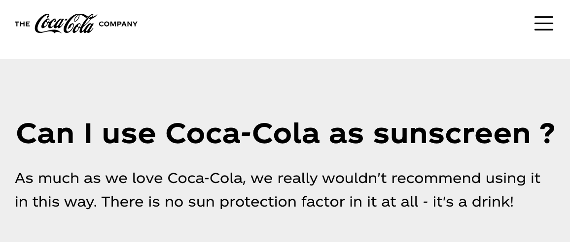 jonahbader's tweet photo. So that's why I've been getting sunburned all summer. Thank you for clarifying @CocaColaCo https://t.co/0ZjAGvZa1u