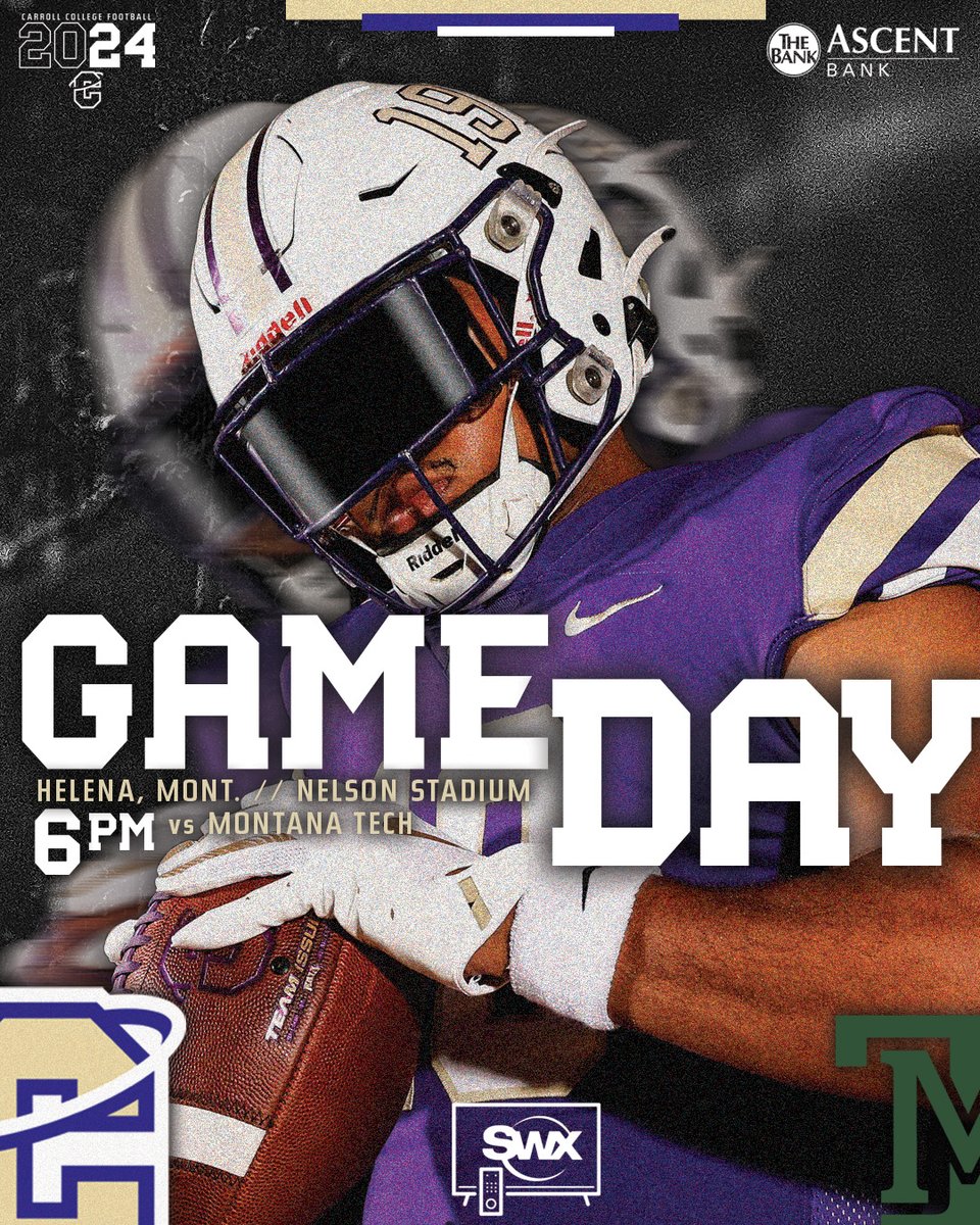 Game... 𝐍𝐈𝐆𝐇𝐓

🆚: Montana Tech
📍: Helena, Mont.
🏟️: Valley Bank Field at Nelson Stadium
🕒: 6 pm
📺: t.ly/dKuRO (SWX)
📻: t.ly/yNi_N
📊: t.ly/DCems
🎟️: t.ly/MlmzS

#MarchOn | <a href="/FootballCarroll/">Carroll College Football</a>