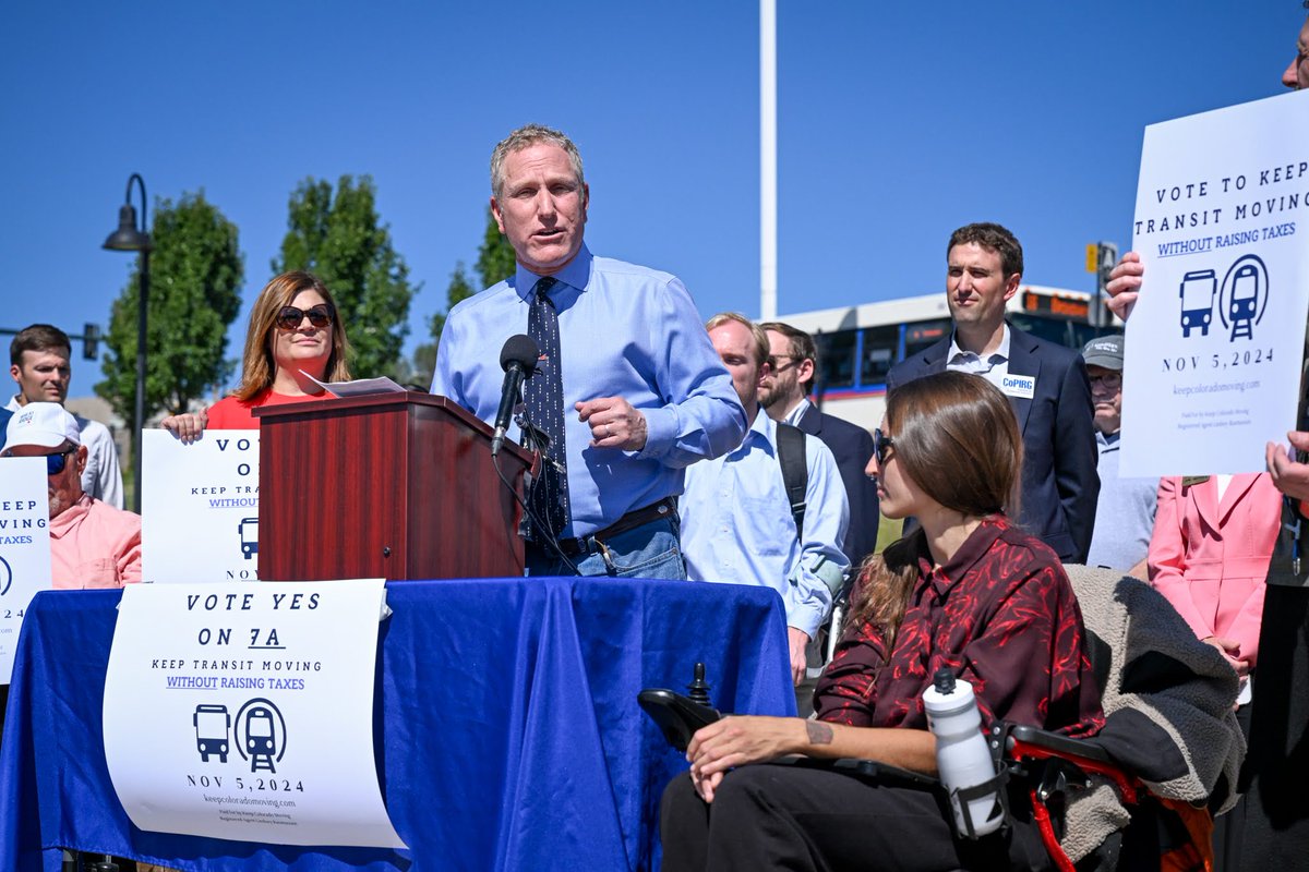 BTransportC's tweet image. Yesterday's high-energy campaign launch for ballot measure 7A to #KeepTransitMoving brought together transit advocates from around the Denver Metro area. Learn more and add your name to the growing list of supporters here: keepcoloradomoving.com @boulderchamber @copirg
