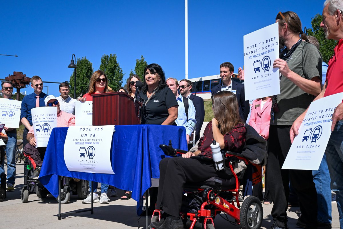 BTransportC's tweet image. Yesterday's high-energy campaign launch for ballot measure 7A to #KeepTransitMoving brought together transit advocates from around the Denver Metro area. Learn more and add your name to the growing list of supporters here: keepcoloradomoving.com @boulderchamber @copirg