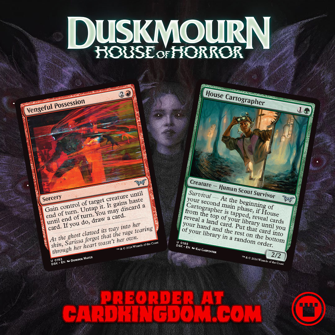 Duskmourn: House of Horror is certainly living up to its name, and we've got two preview cards (courtesy of Wizards of the Coast) to keep the thrills coming!

cardkingdom.com/catalog/search…

cardkingdom.com/catalog/search…