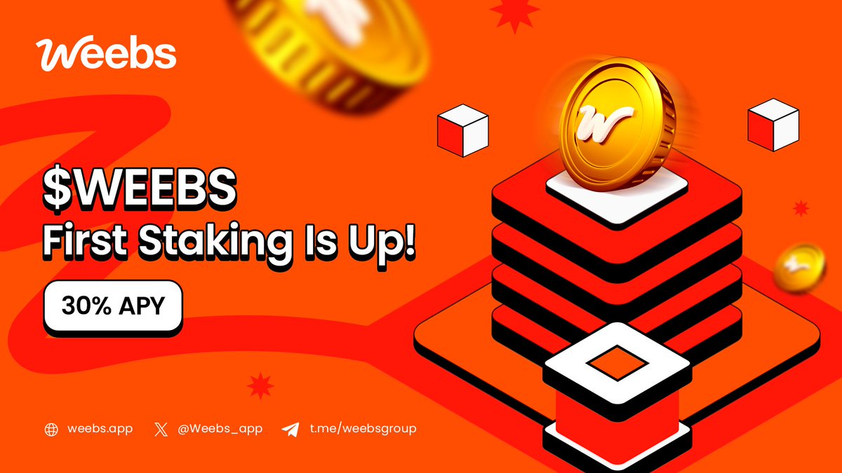 Weebs_app's tweet photo. πΈ $WEEBS first staking pool is UP! LFGGG πΈ
Earn 30% APY by staking your $WEEBS tokens! π₯π° Are you the MASTER of WEEBS ?
Stake now to be part of this $WEEBS movement.
https://t.co/eXIAaCPuT4
#WeebsApp #WeebsArmy #Staking #Cyrpto https://t.co/B19cIU4g8d