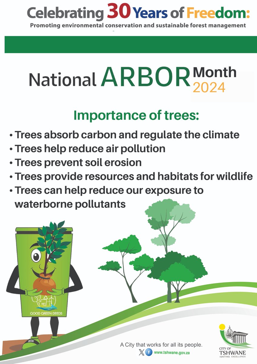 CityTshwane's tweet photo. Importance of trees. #ArborMonth. https://t.co/us6DjhGdJ0