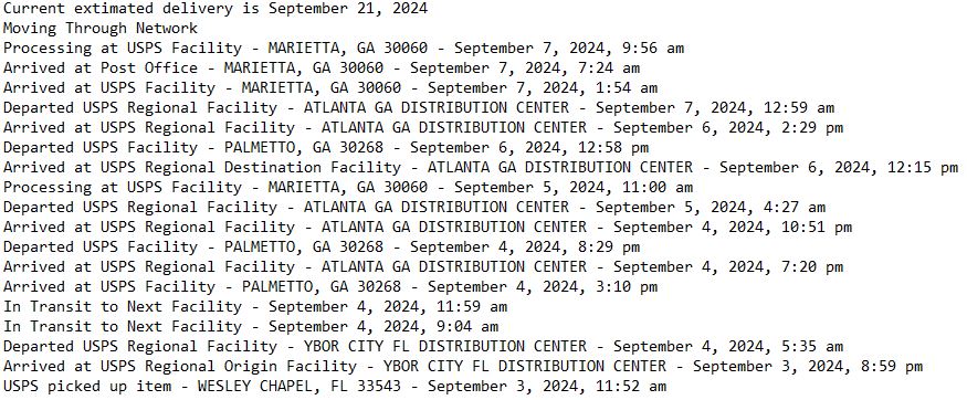 4Miles2go's tweet photo. Can anyone explain?  I sure cannot. Flat Rate Small Box from Florida to Montana, but stuck in Georgia... https://t.co/HfmKOzYdJ1