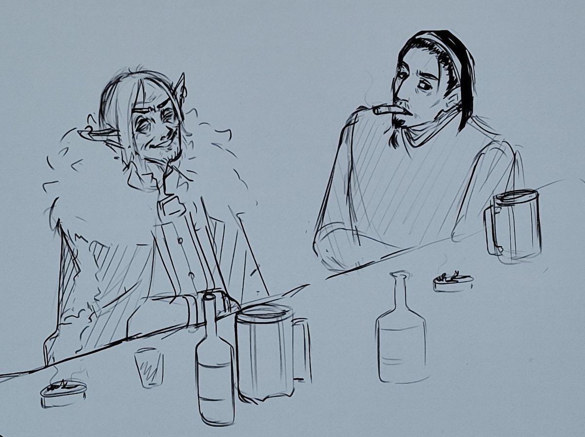 Just my and <a href="/Pej_chai/">Ejicze</a> OC's drinking 110% alcohol 🥰

#oc #ocart #originacharacters #artmoots #originacharacterart