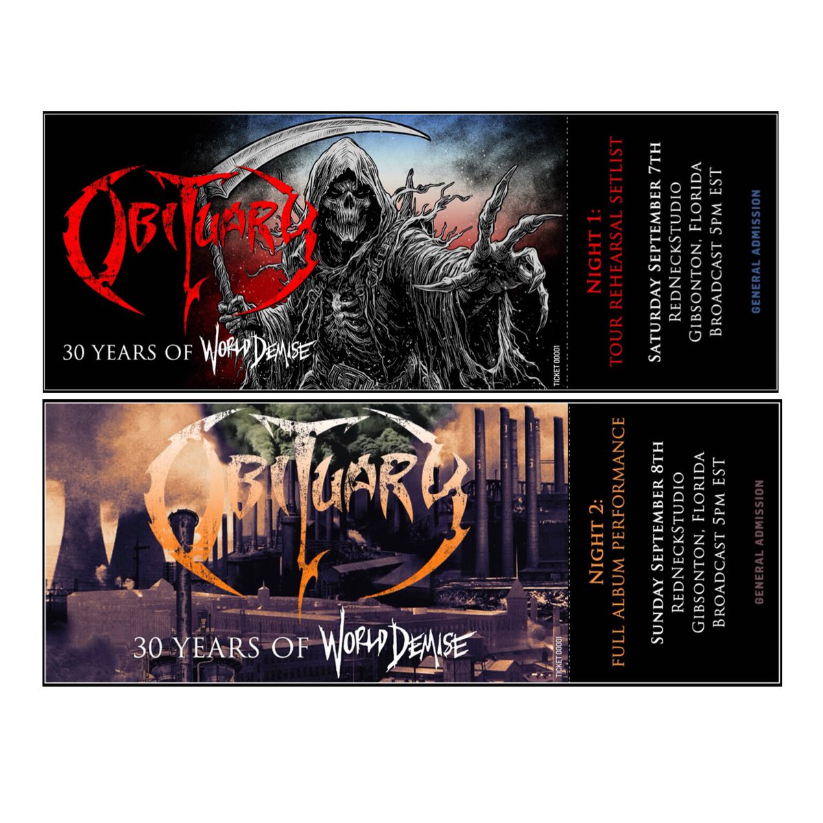 Who’s joining us TODAY 5pm (EST) for our Livestream? Back-to-Back Nights Celebrating 30Years of WorldDemise!
ObituaryLive.com