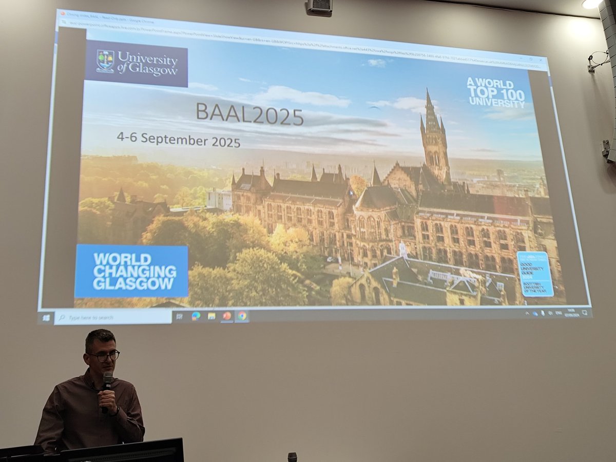 #BAAL2025. That's right. It's in Glasgow!