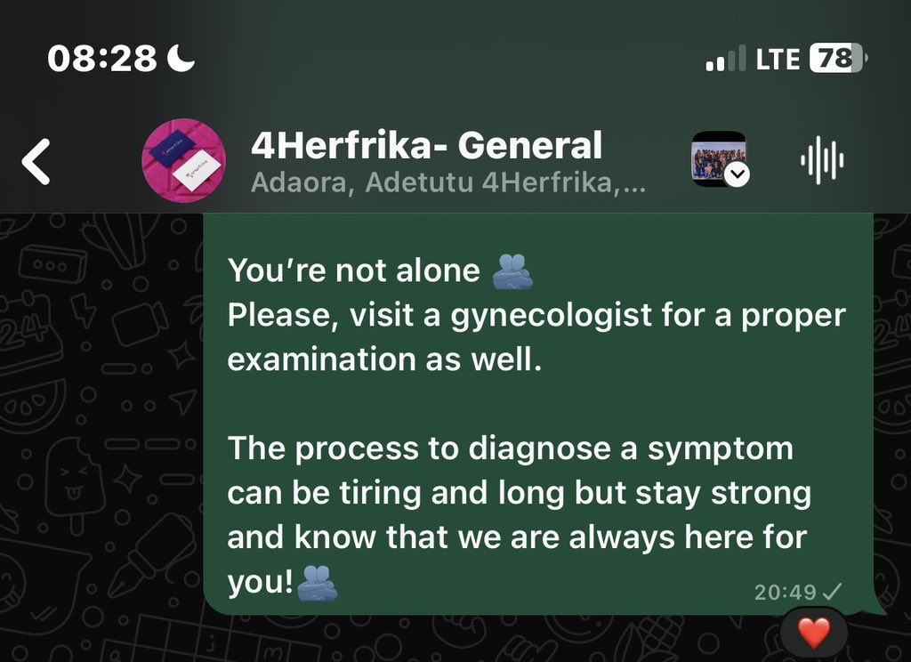 4HERFRIKA's tweet image. Following the launch of our PCOS Awareness Campaign, we had our first interactive class on PCOS yesterday🚀

Our host @__Ademide enlightened the community on what PCOS is and its common symptoms.

#KnowYourBody 
#PCOSAwareness 
#4Herfrika