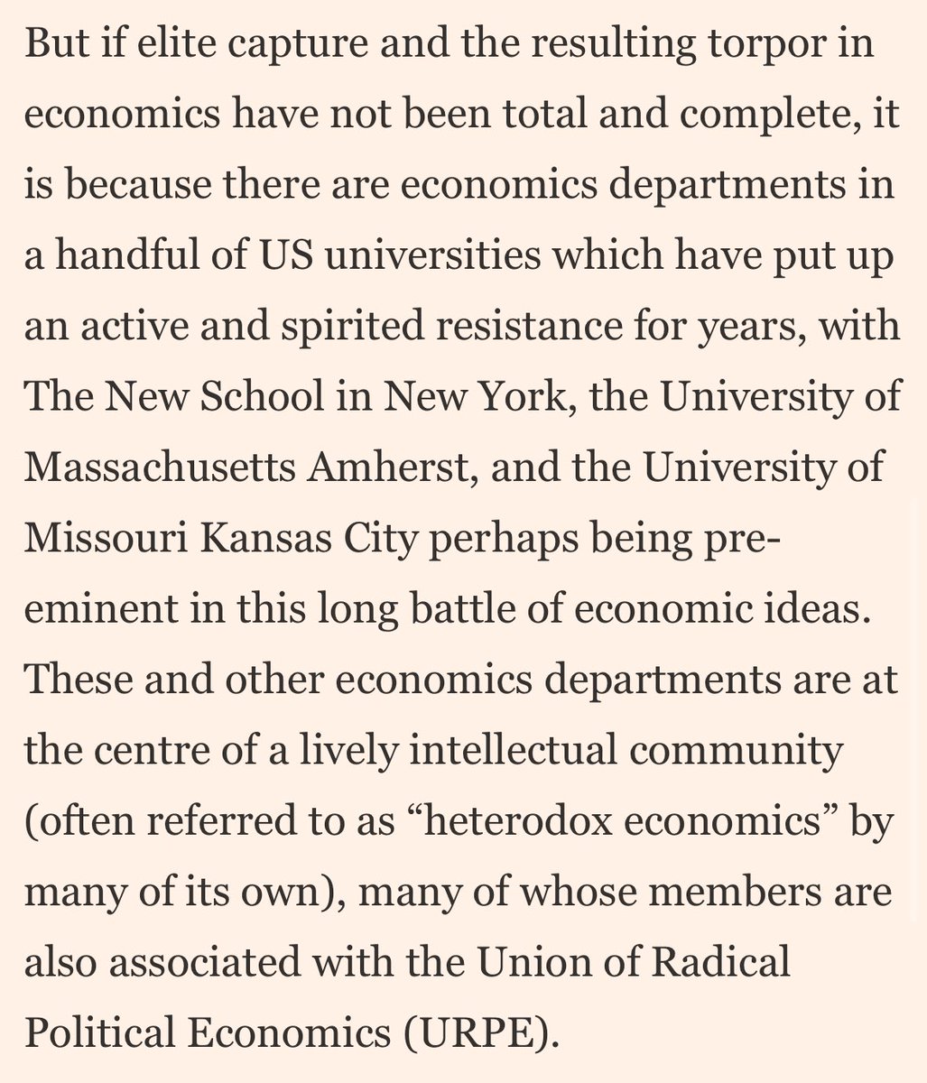 Isabella M Weber (@isabellamweber) on Twitter photo Economics might be a cartel but there are departments who never joined the club.
“There is an entire living, breathing, refreshing world of economics beyond what Robert Heilbroner referred to as the rigor mortis of economic orthodoxy.”
<a href="/khand154/">Daniyal Khan</a> <a href="/FT/">Financial Times</a> Economics might be a cartel but there are departments who never joined the club.
“There is an entire living, breathing, refreshing world of economics beyond what Robert Heilbroner referred to as the rigor mortis of economic orthodoxy.”
<a href="/khand154/">Daniyal Khan</a> <a href="/FT/">Financial Times</a>