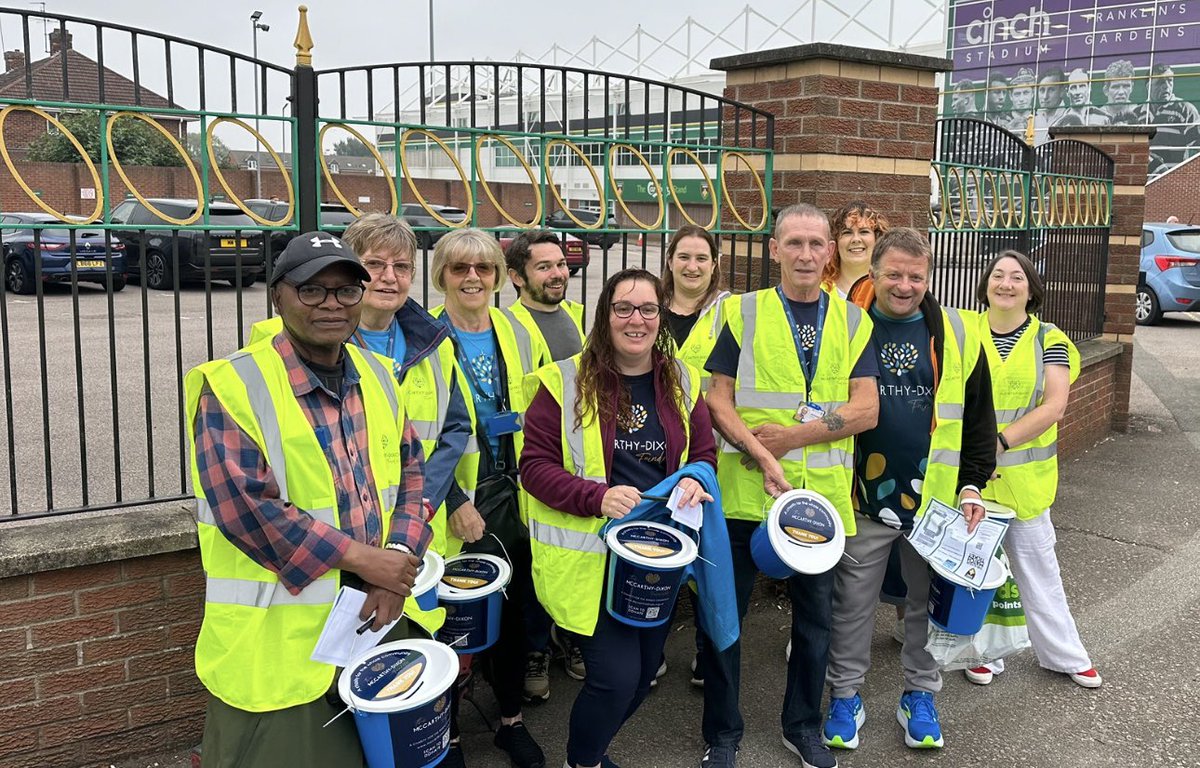 We're here at Franklin's Gardens today for the #LEINSTERvsSAINTS match, collecting donations for our charity! Thank you so much to everyone who has already donated, every penny counts! Good luck to <a href="/SaintsRugby/">Northampton Saints 😇</a> v <a href="/leinsterrugby/">Leinster Rugby</a> today! 

#tmdf #mccarthydixon #thankyou