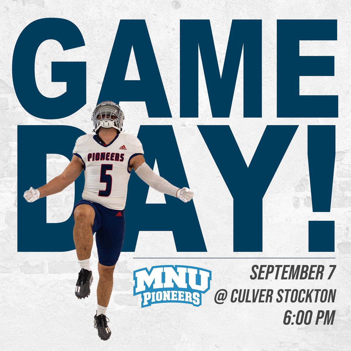 MNUFootball_'s tweet photo. ⚪️🔵GAME DAY⚪️ 🔵
⏰: 6:00 PM
📍: Canton, MO
🆚: Culver Stockton 
📊: https://t.co/1c7hwRhSxh
🖥: https://t.co/4DEOzHbinN
#T3 https://t.co/Sz6stfzKmF