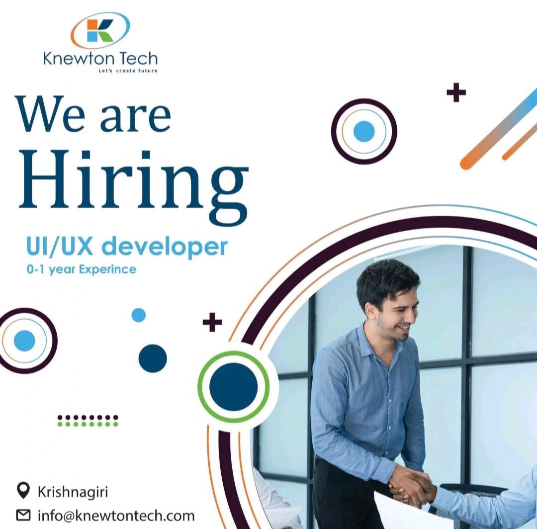 mahebodi's tweet photo. #JobAlert_Vacancy
UI/UX developer - Krishnagiri
0-1 Years experience https://t.co/o0hElkC7xa