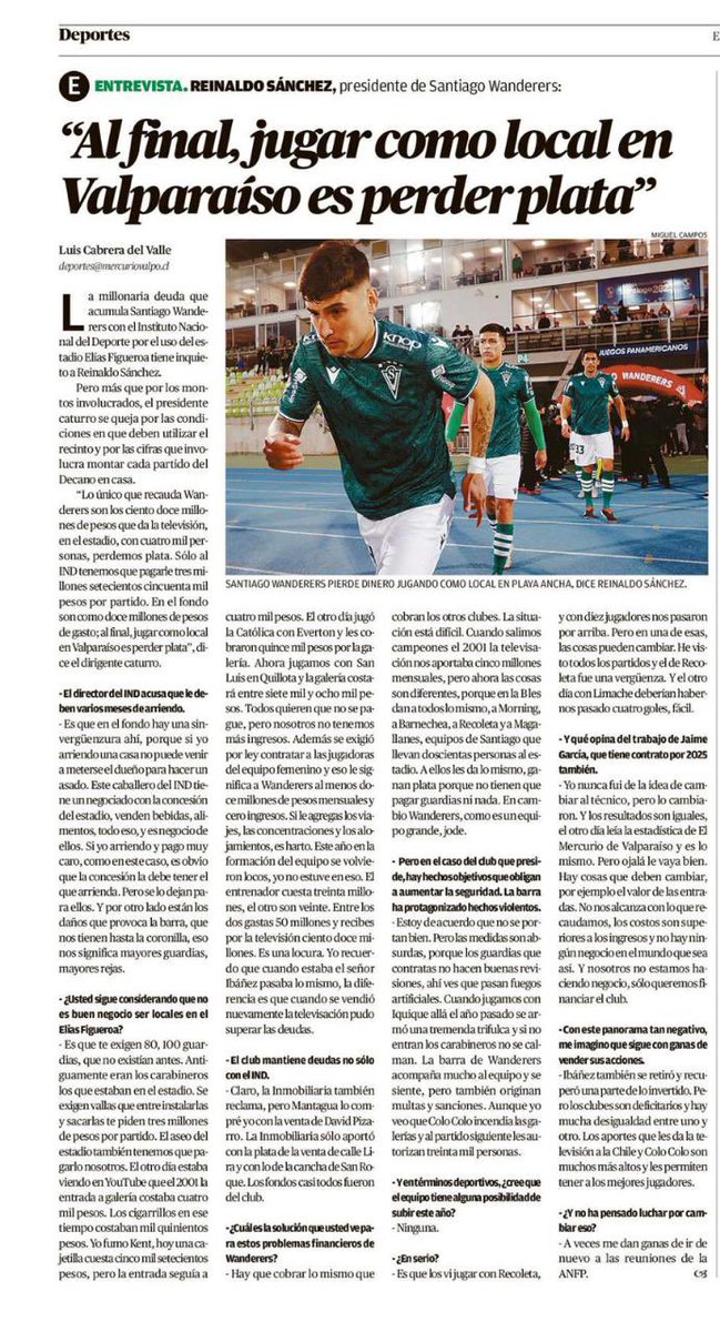 ange_escudero's tweet photo. Increíble la entrevista de hoy a Reinaldo Sánchez, accionista mayoritario de SW SADP en El Mercurio. Además de sepultar jugadores, CTs y conformación del plantel (a cargo de sus hijos), estamos a 🤏🏽 de q diga q nos cambiamos al mundo de los e-sports pq los costos son más baratos. https://t.co/z9caVp8aa3