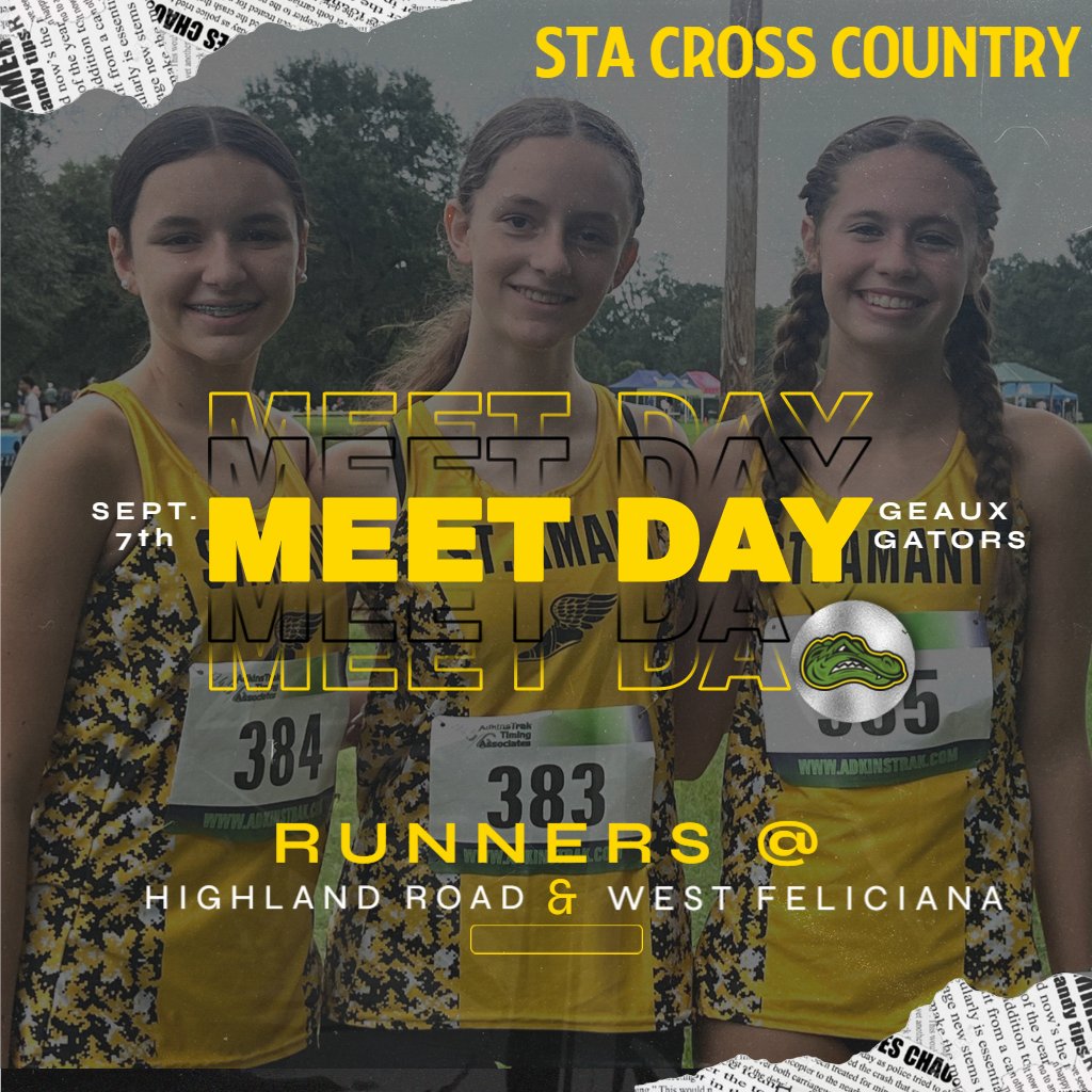 MEET DAY..... Good luck to our Cross Country teams in their first meet of the season! Geaux Gators! <a href="/ThaPitCrew/">PIT CREW</a> <a href="/STAGator_Rally/">STA Gator Rally</a>