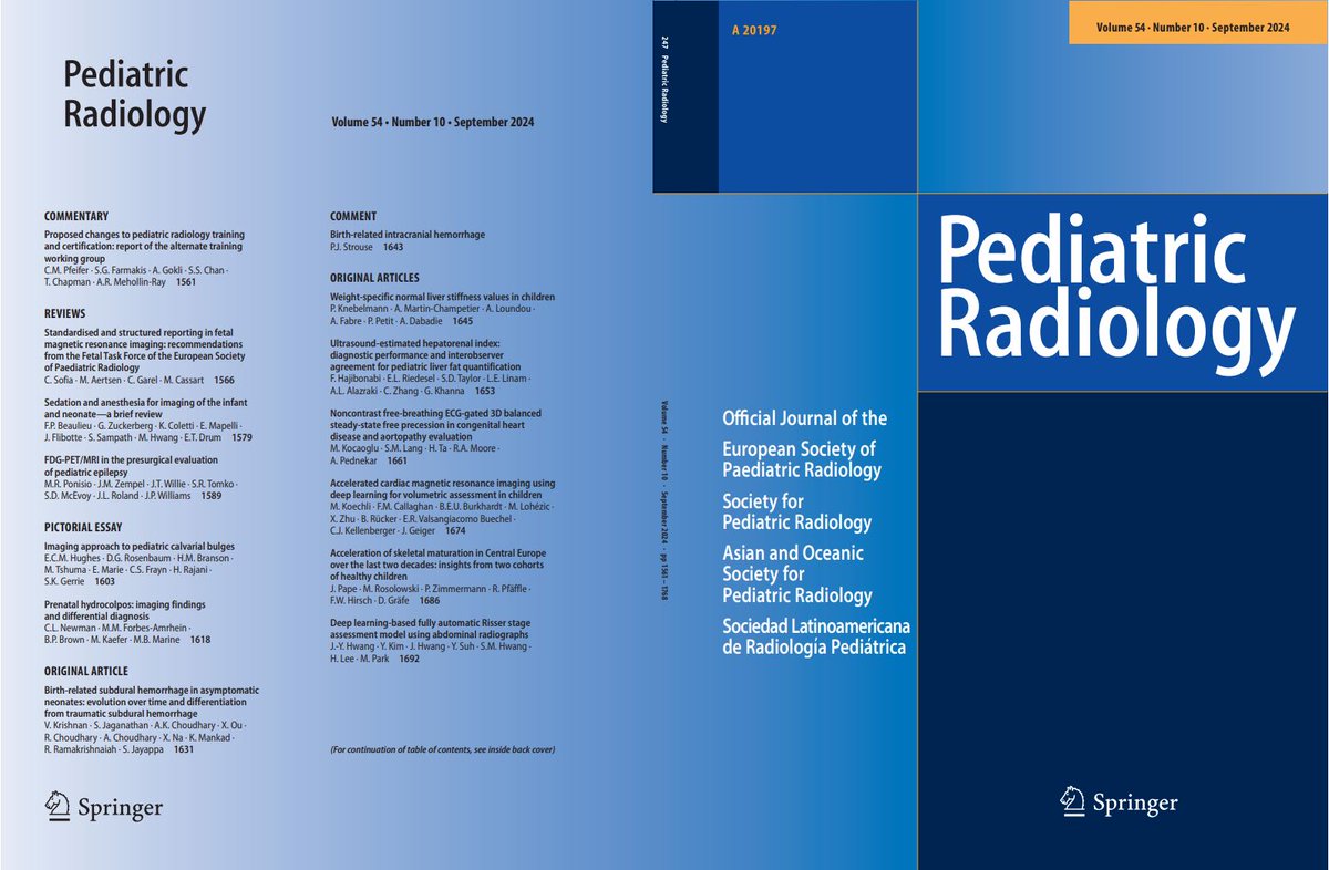 Pediatric Radiology (@pedradjournal) on Twitter photo September Issue is here September Issue is here