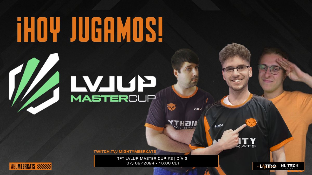 🔶MATCHDAY🔶

 Jugamos el día 2 de la Master Cup #2 de @tftlvlup y lo daremos en riguroso directo

📺twitch.tv/mightymeerkats  🎙️ <a href="/Traskyto/">Trasky</a> 

🗓️07/09/2024 🕒16:00 PM

🎮 <a href="/Zenmaniaco/">Zenman</a> 
🎮 <a href="/ObscureKen/">ObscureKen</a> 
🎮 <a href="/mariusbros9/">Mario</a> 
 
Nuestros suricatos están listos para guerrear🧡

#GoMeerkats