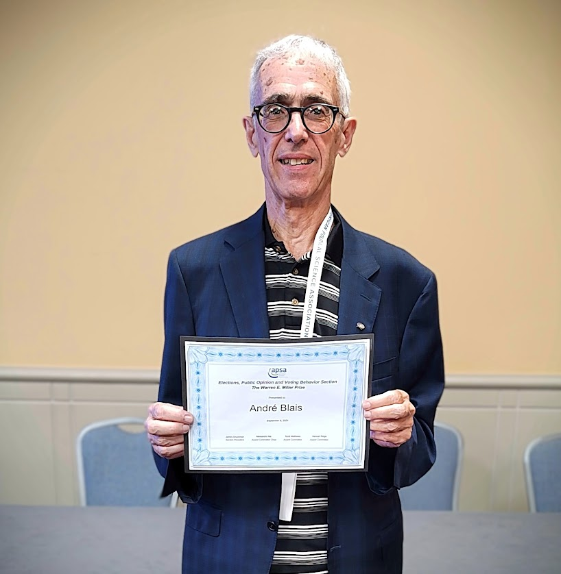 Filip Kostelka (@filip_kostelka) on Twitter photo A moving moment yesterday when <a href="/ablais_/">André Blais</a> received the Warren E. Miller Prize for an outstanding career of intellectual accomplishment and service to the profession in the elections, public opinion, and voting beh. field. To say it is fully deserved is an understatement. #APSA2024 A moving moment yesterday when <a href="/ablais_/">André Blais</a> received the Warren E. Miller Prize for an outstanding career of intellectual accomplishment and service to the profession in the elections, public opinion, and voting beh. field. To say it is fully deserved is an understatement. #APSA2024