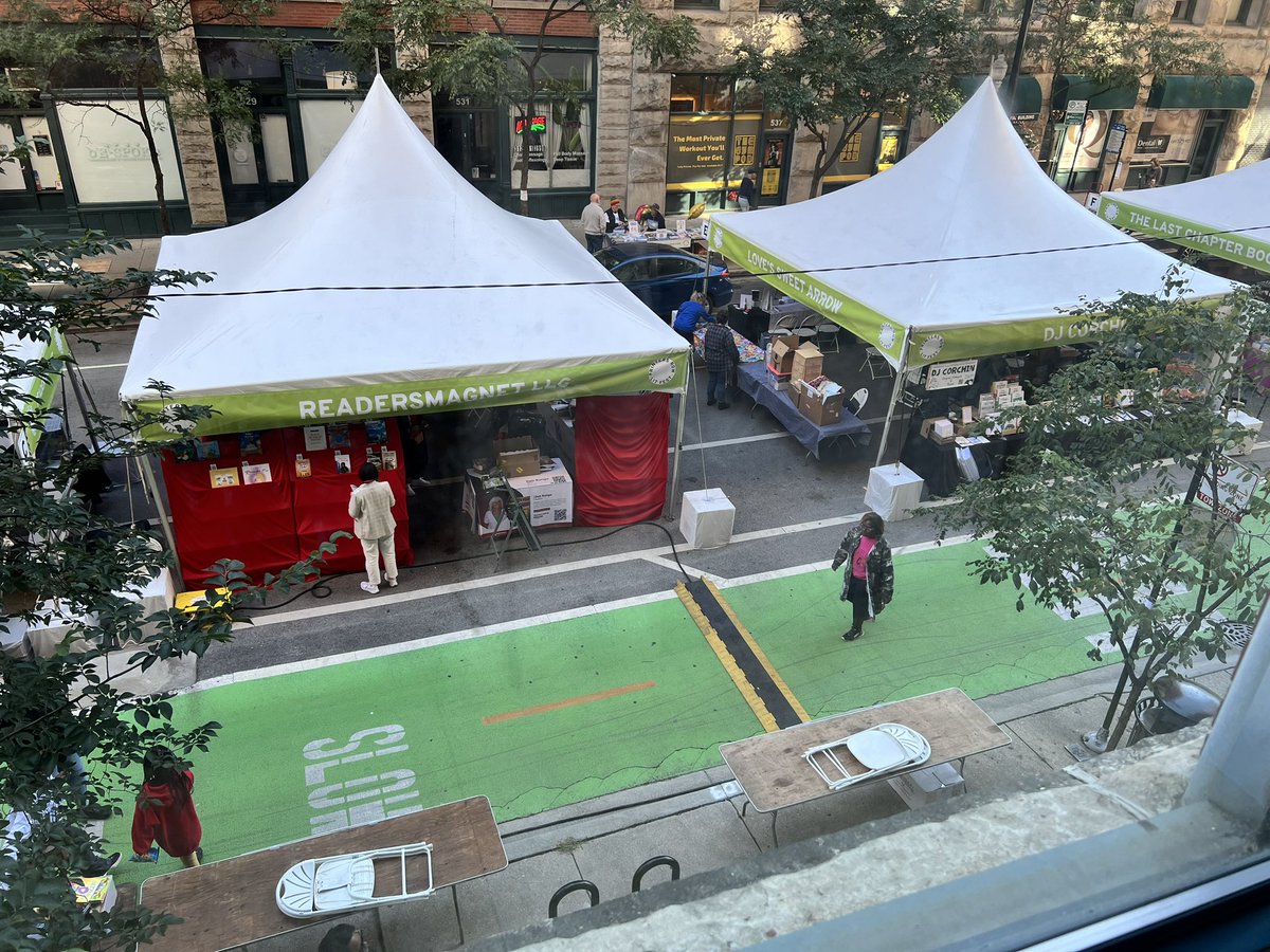 Setup is underway. Almost time for <a href="/PrintersRowFest/">Printers Row Lit Fest</a>