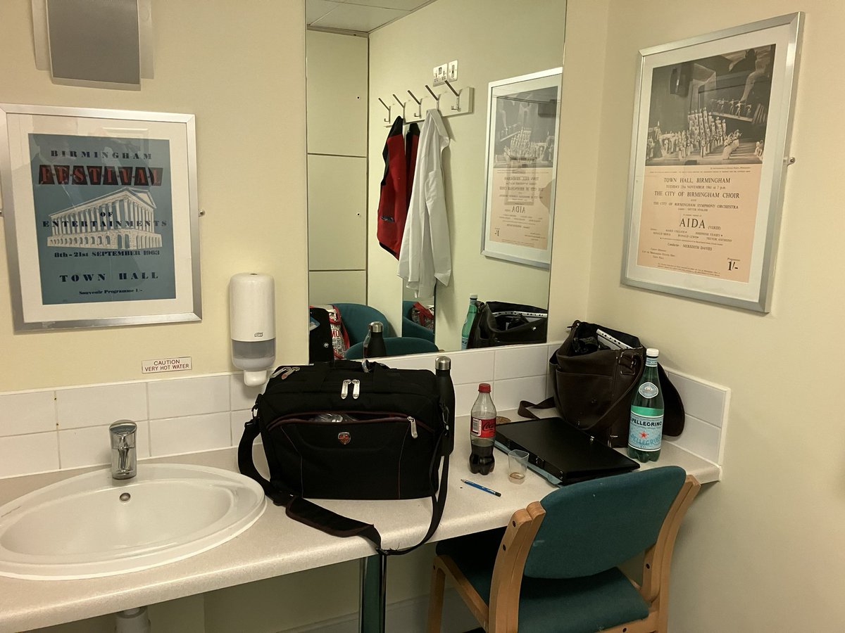 My office this evening in Birmingham Town Hall with Kidderminster Male Choir and Aled Jones celebrating the choir’s 120th anniversary 😊. I even have a dressing room…..