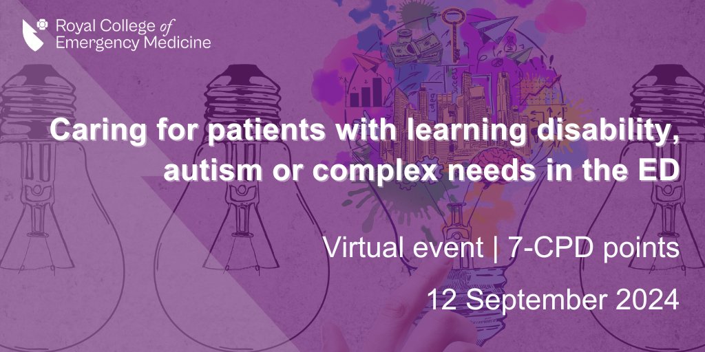 Improve care for autistic individuals &amp; those with learning disabilities! Join us online Sept 12 for expert insights &amp; tips to tackle health inequalities📈

Ideal for EM docs, nurses, and all in healthcare👨‍⚕️

Sign up now! Recordings available for 9 months💻@DrLizHerrieven