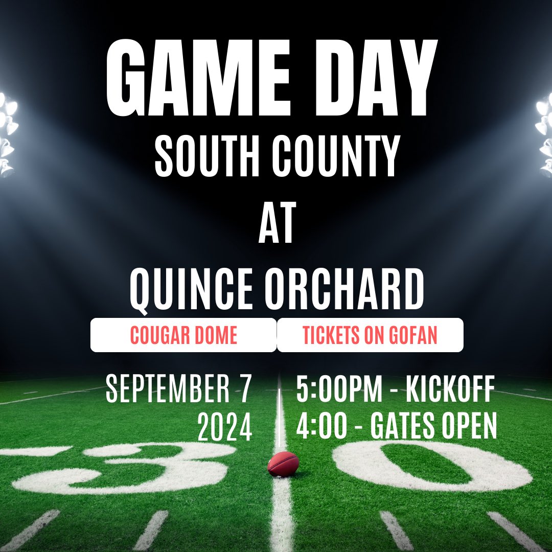 Quincy the Cougar (@quinceorchardhs) on Twitter photo First Home Game today! Can’t wait to see everyone there! Remember - tickets are ONLY sold online through GoFan. All HS students must show ID, all other students must be accompanied by an adult all game. No outside food or drink and no backpacks! <a href="/QOAthletics/">Quince Orchard Athletics</a> First Home Game today! Can’t wait to see everyone there! Remember - tickets are ONLY sold online through GoFan. All HS students must show ID, all other students must be accompanied by an adult all game. No outside food or drink and no backpacks! <a href="/QOAthletics/">Quince Orchard Athletics</a>
