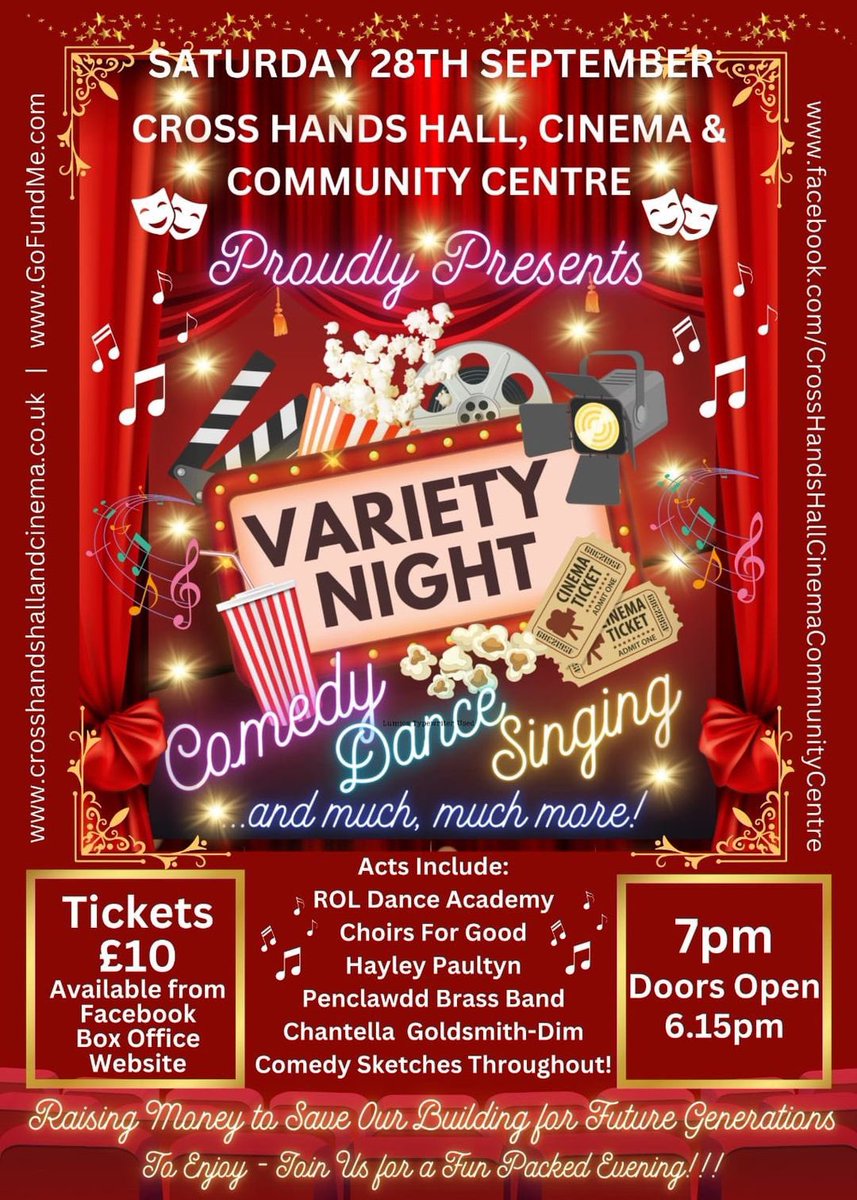daveyjenx's tweet photo. Very proud to be involved with what is going  to be  a great Nihhg!!! Get your tickets through the link below!  Come along and support an amazing local community hall and cinema - as we work hard to keep our doors open for many years to come!! #crosshands

https://t.co/mWaSGTPnYi https://t.co/6F08skawek