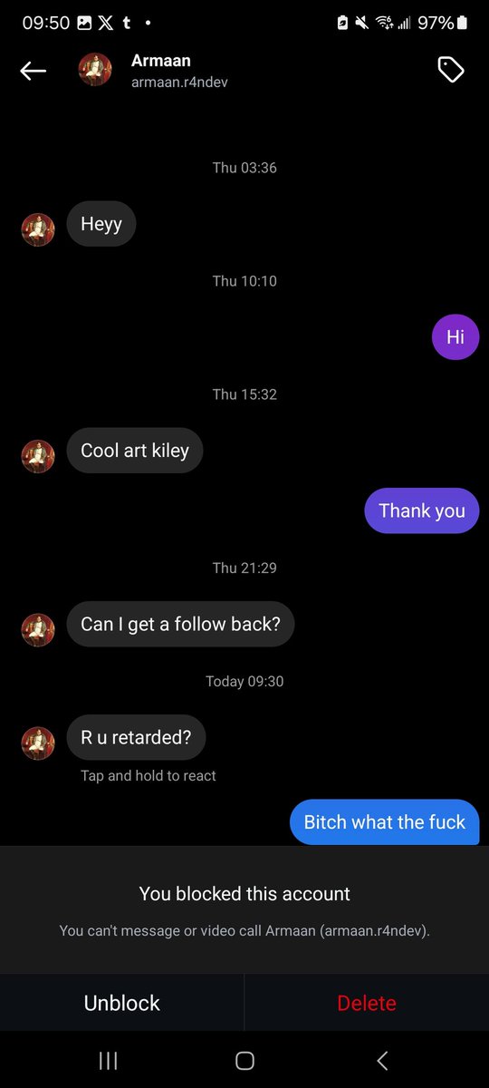 spoonraider_'s tweet photo. I am not in the business of blurring out the internet handles of people who have know idea how to behave

Also this guy's art looks like shriveled up monkey balls so https://t.co/c2KHVIkXfc