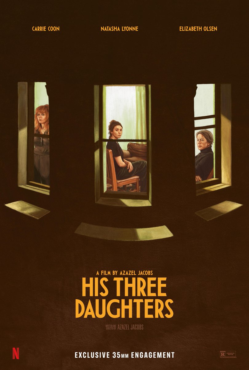netflixqueue's tweet photo. 'His Three Daughters' is now playing in select theaters in 35MM.

Moviegoers have a chance to receive this exclusive poster. While supplies last. https://t.co/GsrItlw80U