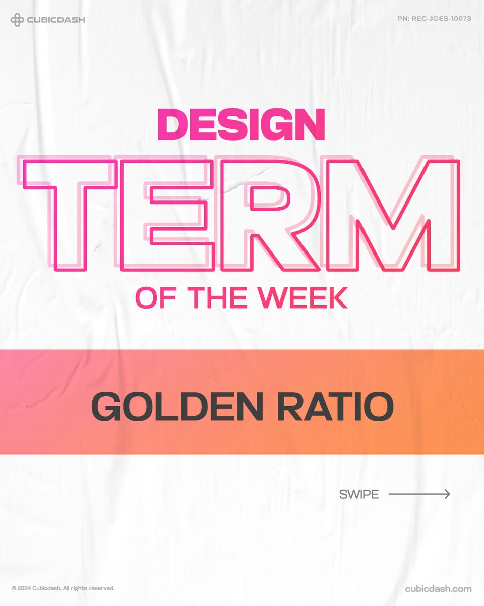 cubicdash's tweet image. Design Term of the Week

The golden ratio is a classic design principle that creates harmony and balance through perfect proportions. Do you know artists like Leonardo da Vinci used it to structure their masterpieces?

#GoldenRatio #DesignTermoftheWeek #Cubicdash