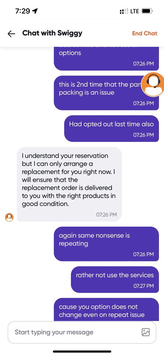 u2harish's tweet photo. Repeated issue and useless solutions #swiggy #instamart #hyderabad https://t.co/qJ0foG5neH