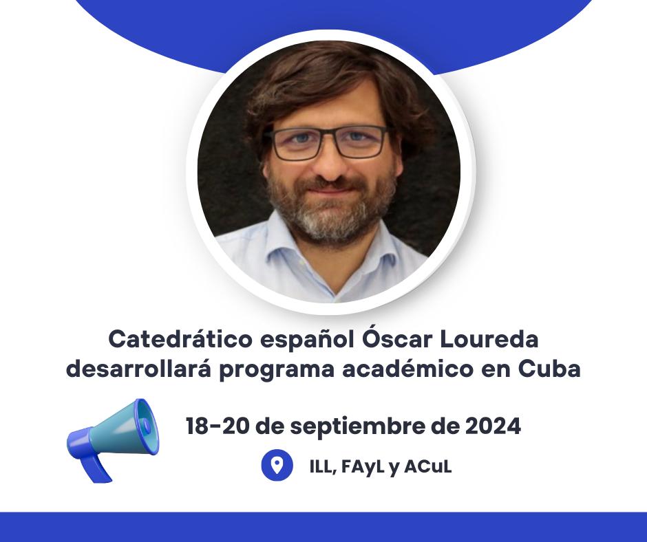 📢 📝 El #ILLdeCuba avisa que el doctor Óscar Loureda Lamas (<a href="/oloureda1/">Óscar Loureda</a>), catedrático de la Universidad de Heidelberg, en Alemania, visitará nuestro país, invitado por la Academia Cubana de la Lengua (ACuL), y desarrollará una serie de actividades: 
1/3