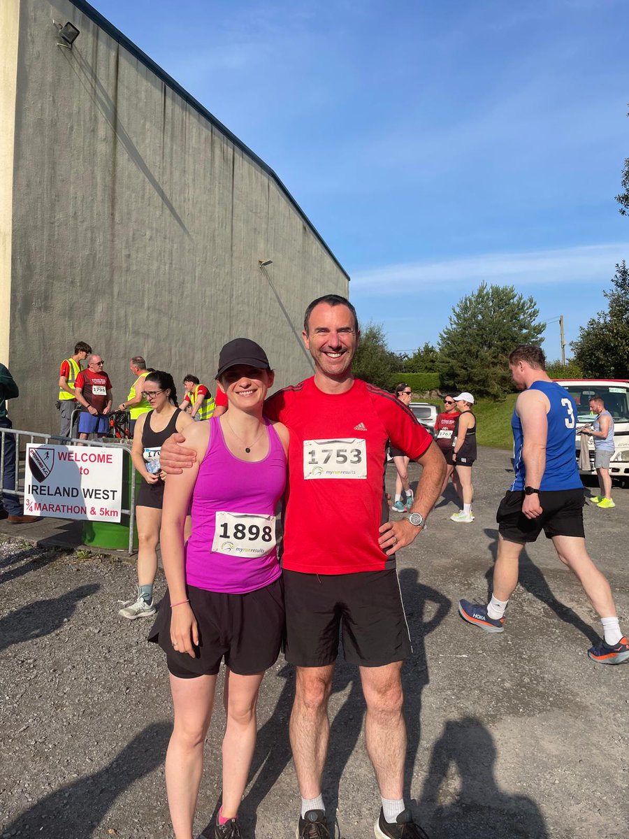 A <a href="/RCSI_PopHealth/">RCSI School of Population Health</a> <a href="/RCSIPsychology/">RCSI Health Psychology</a> and <a href="/RCSIPharmBioMol/">RCSI School of Pharmacy and Biomolecular Sciences</a> collaboration at the Swinford 10k in sunny Mayo today! Congratulations James Barlow on a great race 👏