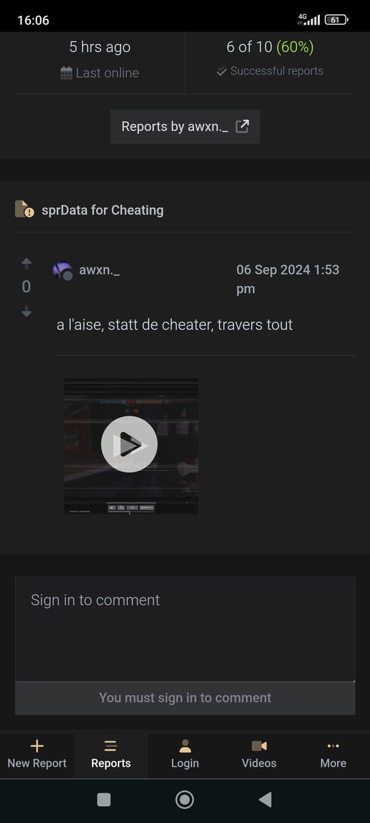 Petit flex de se faire ban pour cheat sur reputation.gg mdrrr