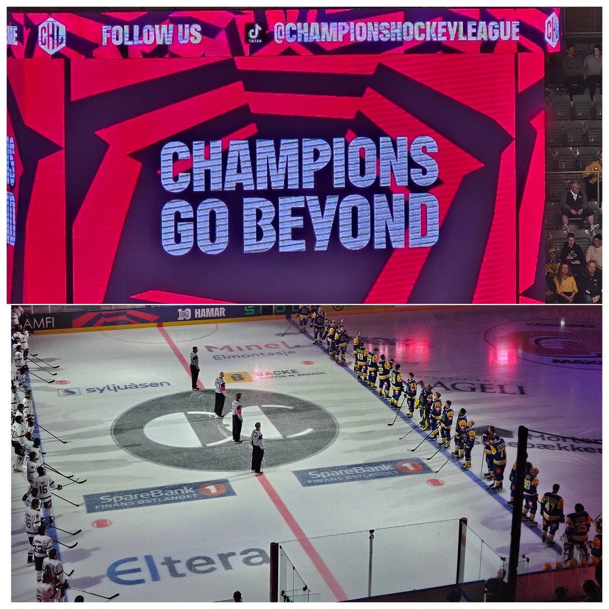 På jobb for CHL på Hamar idag. Storhamar mot Fribourg.  #hockey #2hockey #chl