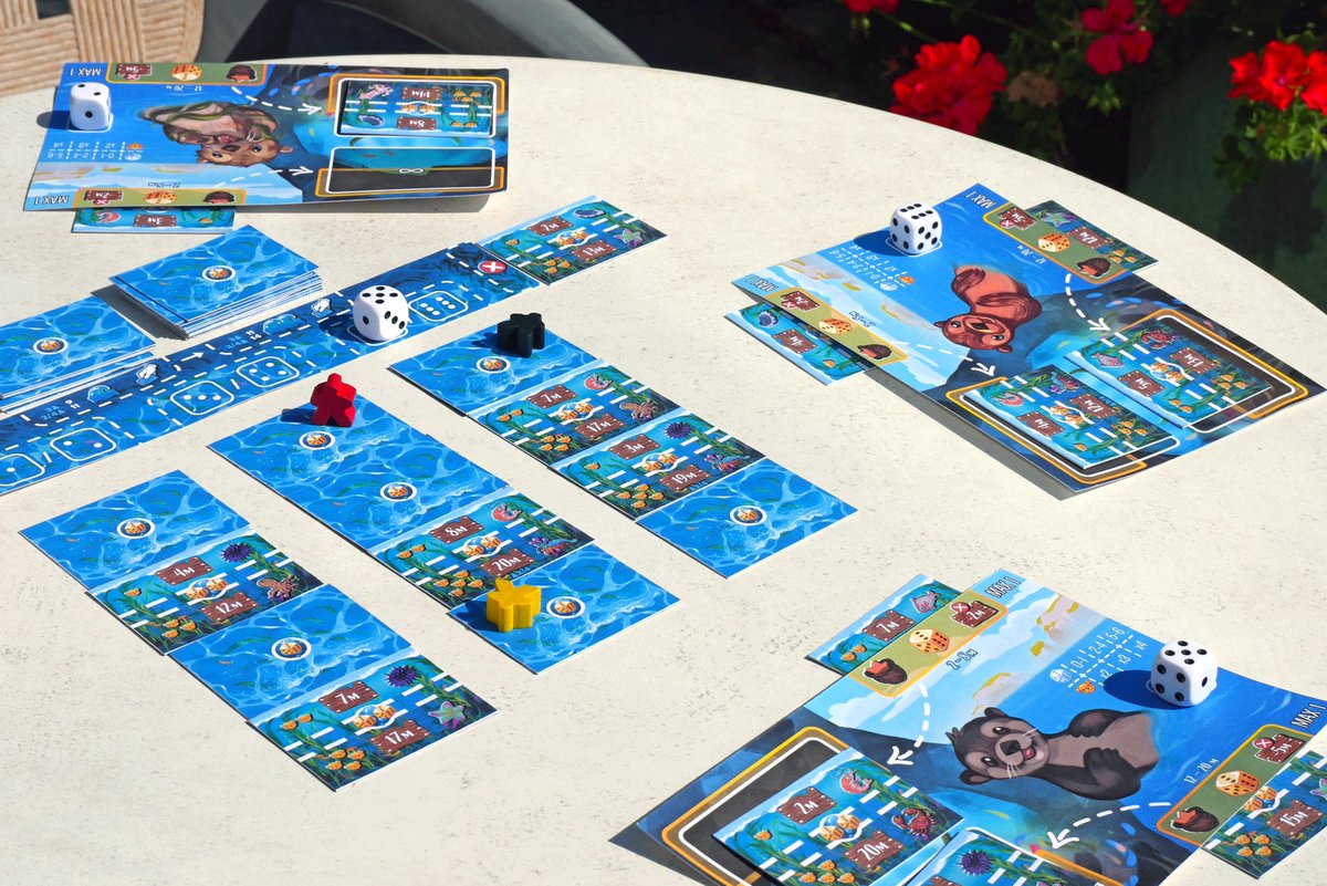 kamismakesgames's tweet photo. The closer we get to the final product, the more I feel this game will bring summer vibes to brighten up autumn. 🌊☀️
P.S. Not the final art yet—but we’re almost there! #TabletopGames #BoardGames #Kickstarter #IndieGames #GameDev #TideandTangle #SeaOtters #SummerVibes https://t.co/Nn95U5nc0D