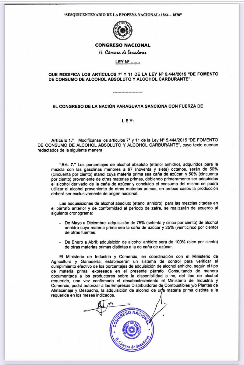 RufinoPalmerola's tweet photo. @CyT_Diputados @DiputadosPy @comision_futuro @IPParaguay @germansolinger @Raulben @DipBenjaCantero @DipNacBuzarquis @remesowski @rocio_abed @tvcamarapy @Radiocamarapy @IPUparliament #MesaTecnica
Socialización del #ProyectodeLey “DE FOMENTO DE ALCOHOL ABSOLUTO Y ALCOHOL CARBURANTE" 
👉🏼 https://t.co/1wOxY0l4JW
• Iniciativa con ‘media sanción’ de la Cámara de @SenadoresPy 
@Gustavoleitepy @Nataliciochase1 @patrick_kemper @luis_pettengill 

@AllianaPedro https://t.co/uD0KnJDrVY
