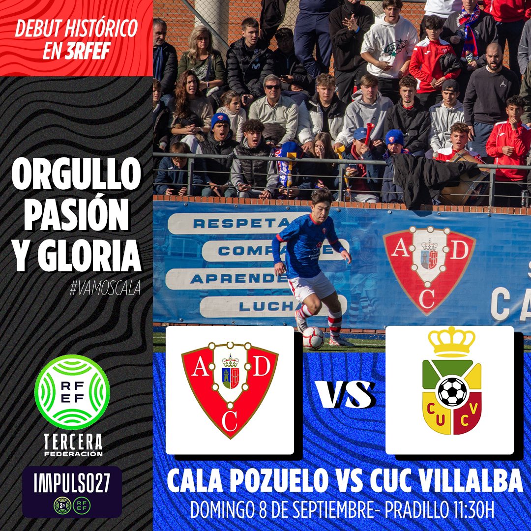 #SeniorA 🔵 II Domingo histórico en Pradillo. Debut en 3ra RFEF, el sueño continúa 💙

📍 Pradillo
📅 8/9
🕛 11:30
🆚 @cucvillalba 
🏆 Jornada 1

#VamosCala