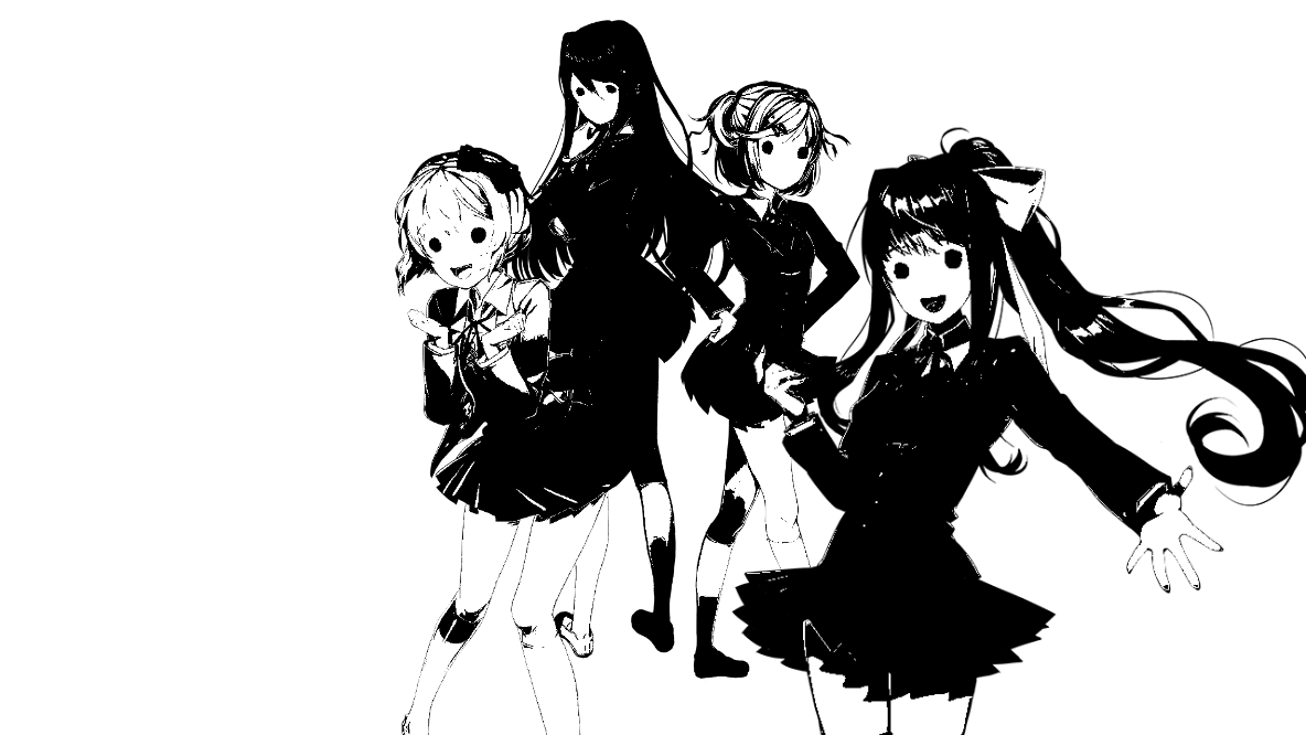 There's an Easter Egg in DDLC a lot of fans might be already familiar with: The Ghost Menu!

This is an Easter Egg only available in Act 2, and it has a 1/64 (1.5625%) chance of showing up.

After that, it cannot appear again!
#ddlc