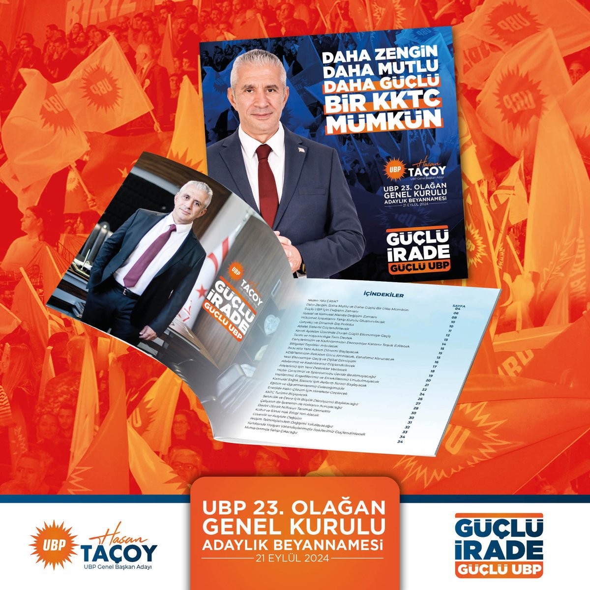 UBP Genel Başkanlığı için hazırladığımız adaylık beyannamemizi sizlerle paylaşıyoruz. Vatanımız ve partimiz için daha zengin, daha mutlu ve daha güçlü güçlü bir geleceği nasıl inşa edeceğimizi bu beyannamede ortaya koyduk.
#GüçlüİradeGüçlüUBP #Güçlüİrade #GüçlüUBP #İradeKazanacak