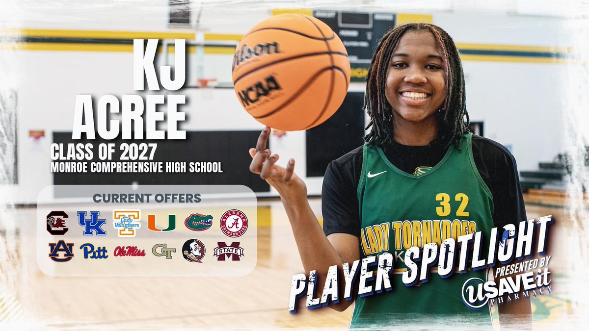 As a freshman, Kie’Aundria “KJ” Acree was Region 1-AAA Player of the Year, All State 1st Team and helped lead the Monroe High School girls basketball team to the state Final Four. She has already received 21 Power 5 Division 1 offers.
youtube.com/watch?v=9n2kjV…
<a href="/KieAundriaAcre1/">Kie'AundriaAcree2027</a>