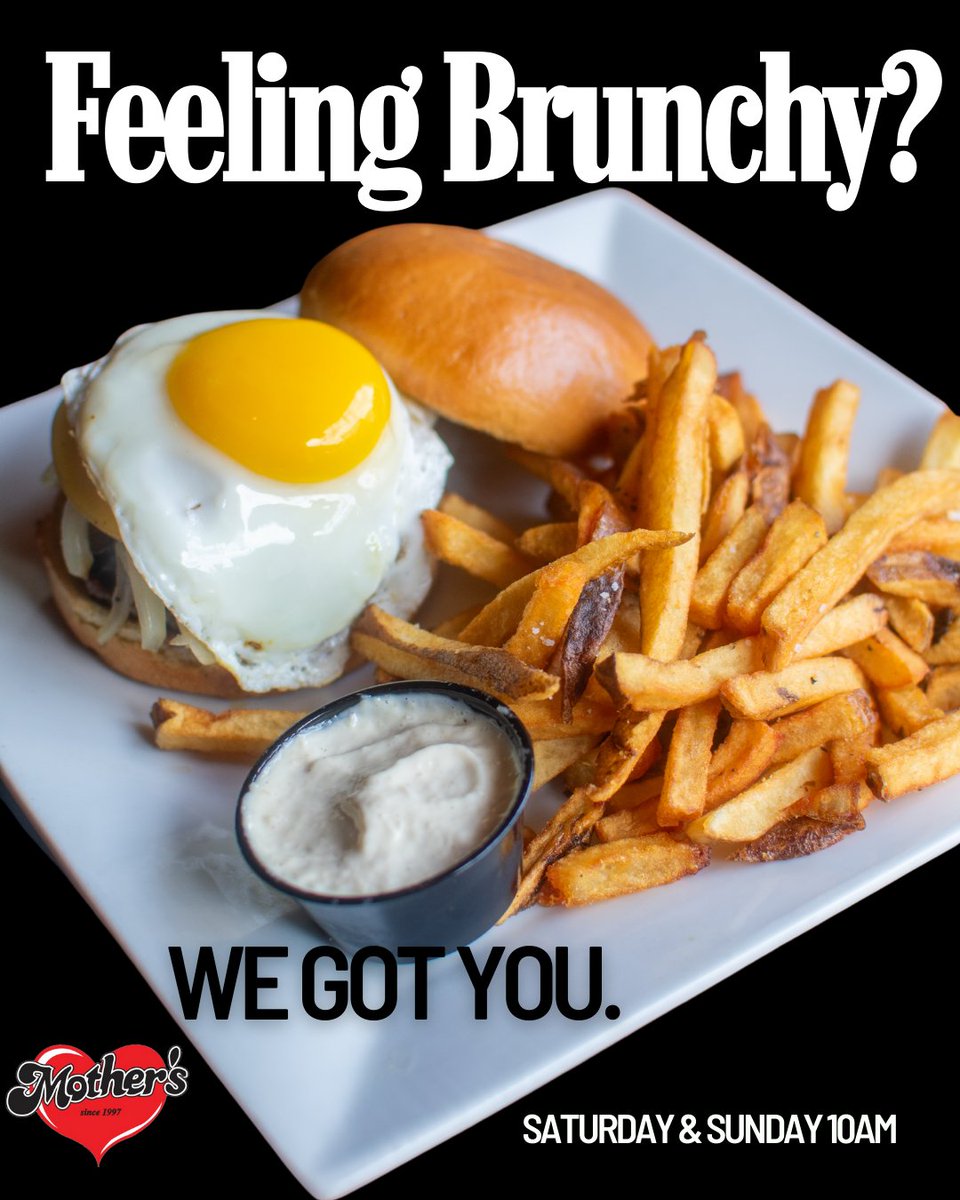 Feeling Brunchy? We've got you covered! Join us at Mother’s for a delicious brunch every Saturday and Sunday starting at 10 AM. Start your weekend right with tasty dishes and good vibes. See you there! 

#MothersBrunch